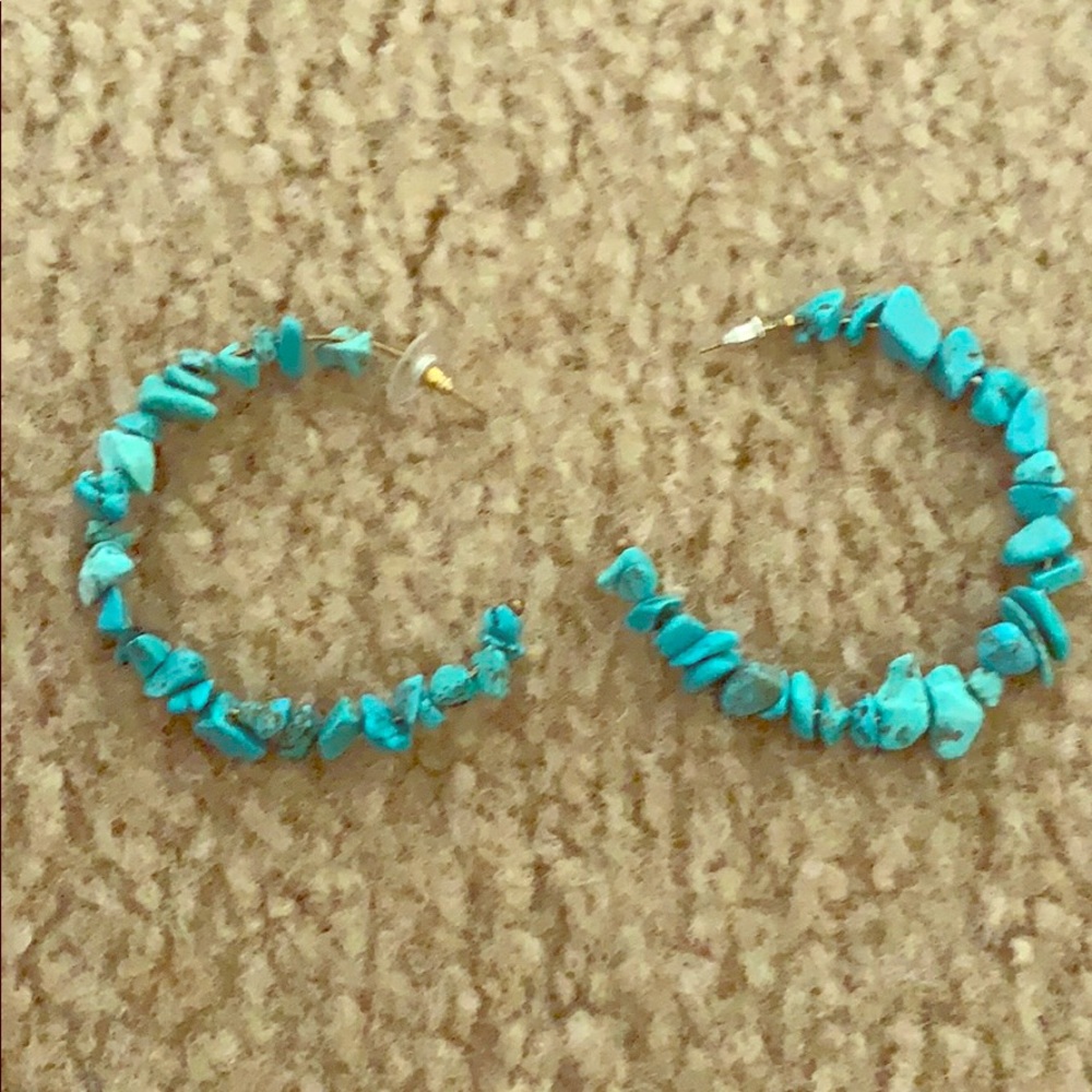 Turquoise stone statement earrings